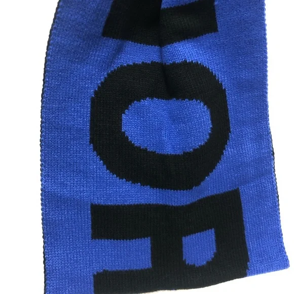 TNF The North Face Reversible Logo Scarf NWT Bold 2 Tone Design & PomPom Beanie - Picture 13 of 13